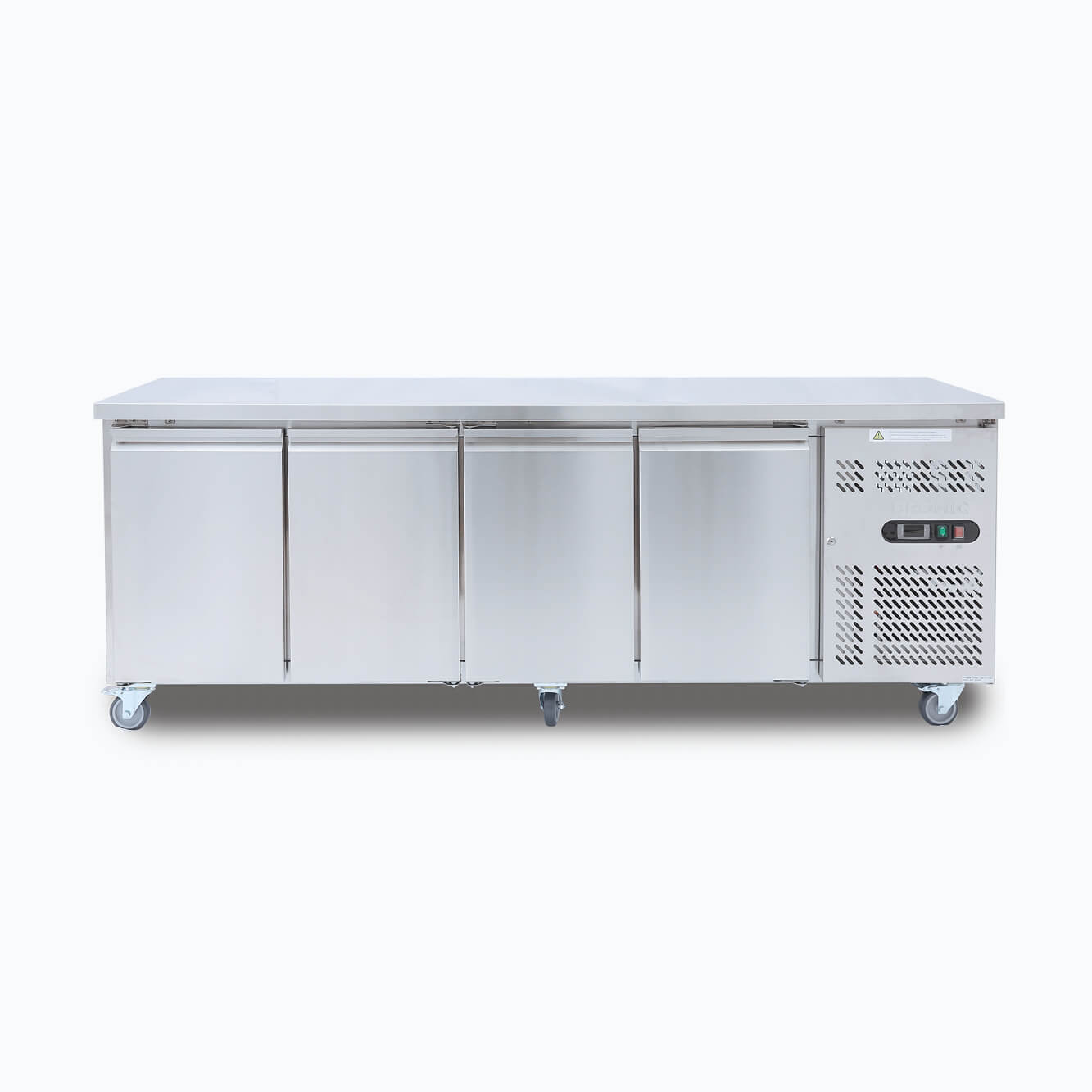 Under Bench Fridge - 553L -  4 Doors - Stainless Steel