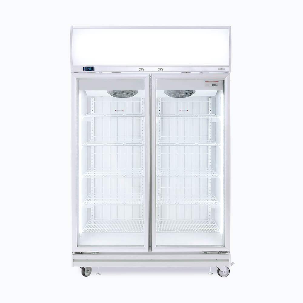 Upright Display Freezer - 976L - 2 Doors - Flat Glass - Lightbox