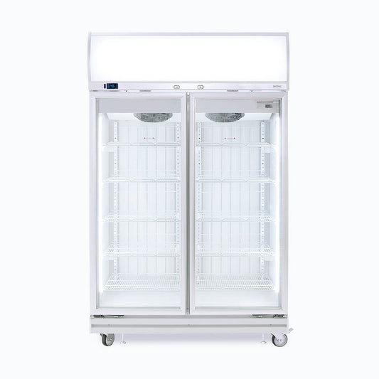 Upright Display Freezer - 976L - 2 Doors - Flat Glass - Lightbox