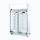 Upright Display Freezer - 976L - 2 Doors - Flat Glass - Lightbox