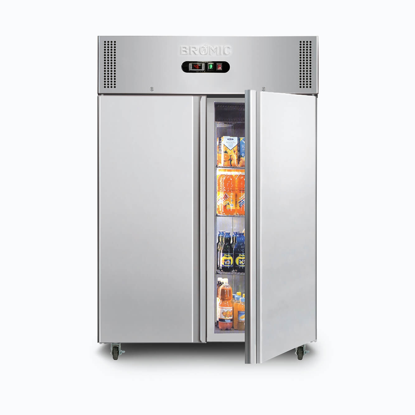 Upright Freezer - 1300L - 2 Doors - Stainless Steel UF1300SDF-NR