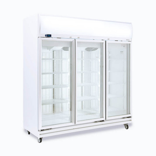 Upright Display Freezer - 1507L - 3 Doors - Flat Glass - Lightbox