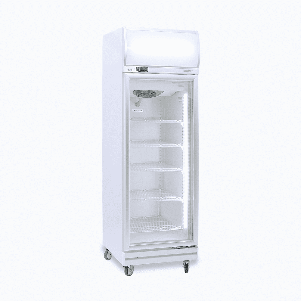 Upright Display Fridge - 444L - 1 Door - Flat Glass - Lightbox