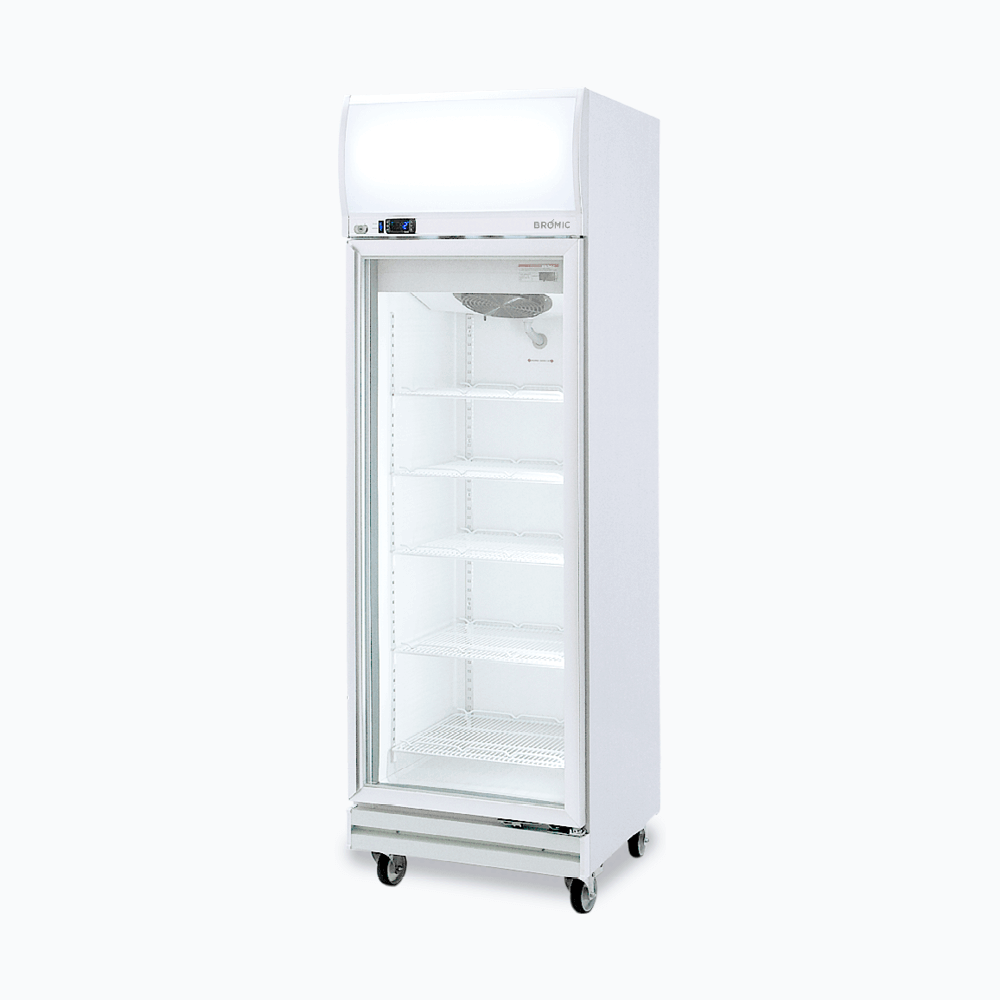 Upright Display Fridge - 444L - 1 Door - Flat Glass - Lightbox