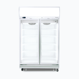 Upright Display Fridge - 976L - 2 Doors - Flat Glass - Lightbox