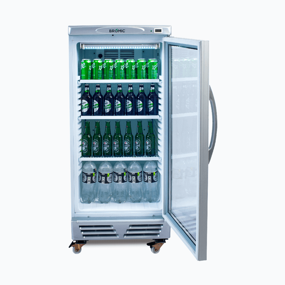 Upright Display Fridge - 215L - 1 Door - Flat Glass