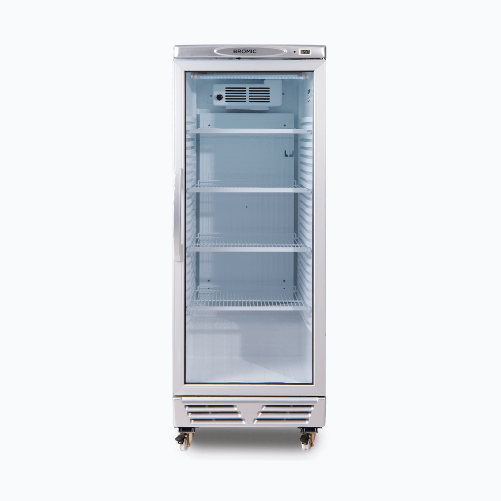 Upright Display Fridge - 290L - 1 Door - Flat Glass