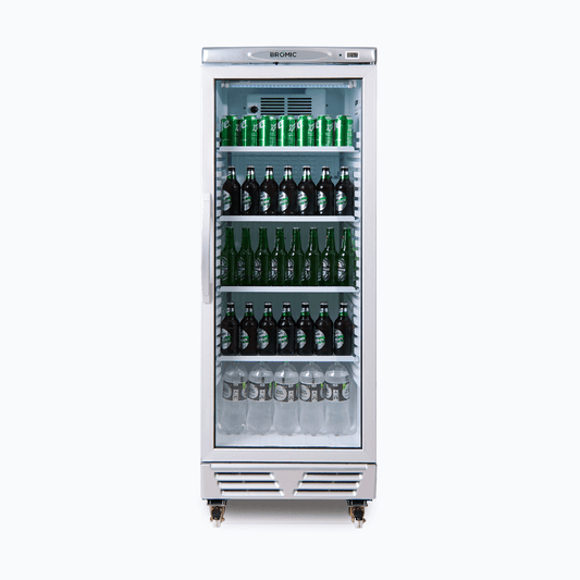 Upright Display Fridge - 290L - 1 Door - Flat Glass