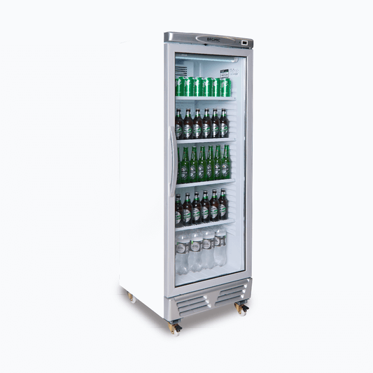 Upright Display Fridge - 290L - 1 Door - Flat Glass