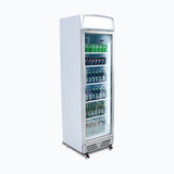 Upright Display Fridge - 372L - 1 Door - Flat Glass - Lightbox