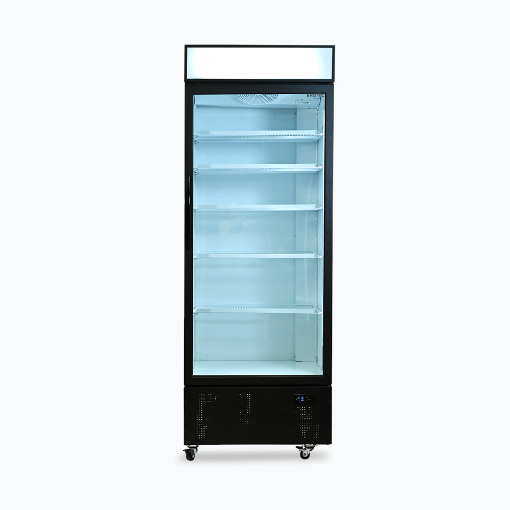 Upright Display Fridge - 659L - 1 Door - Flat Glass - Lightbox