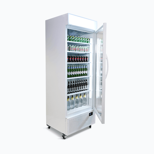 Upright Display Fridge - 659L - 1 Door - Flat Glass - Lighbox