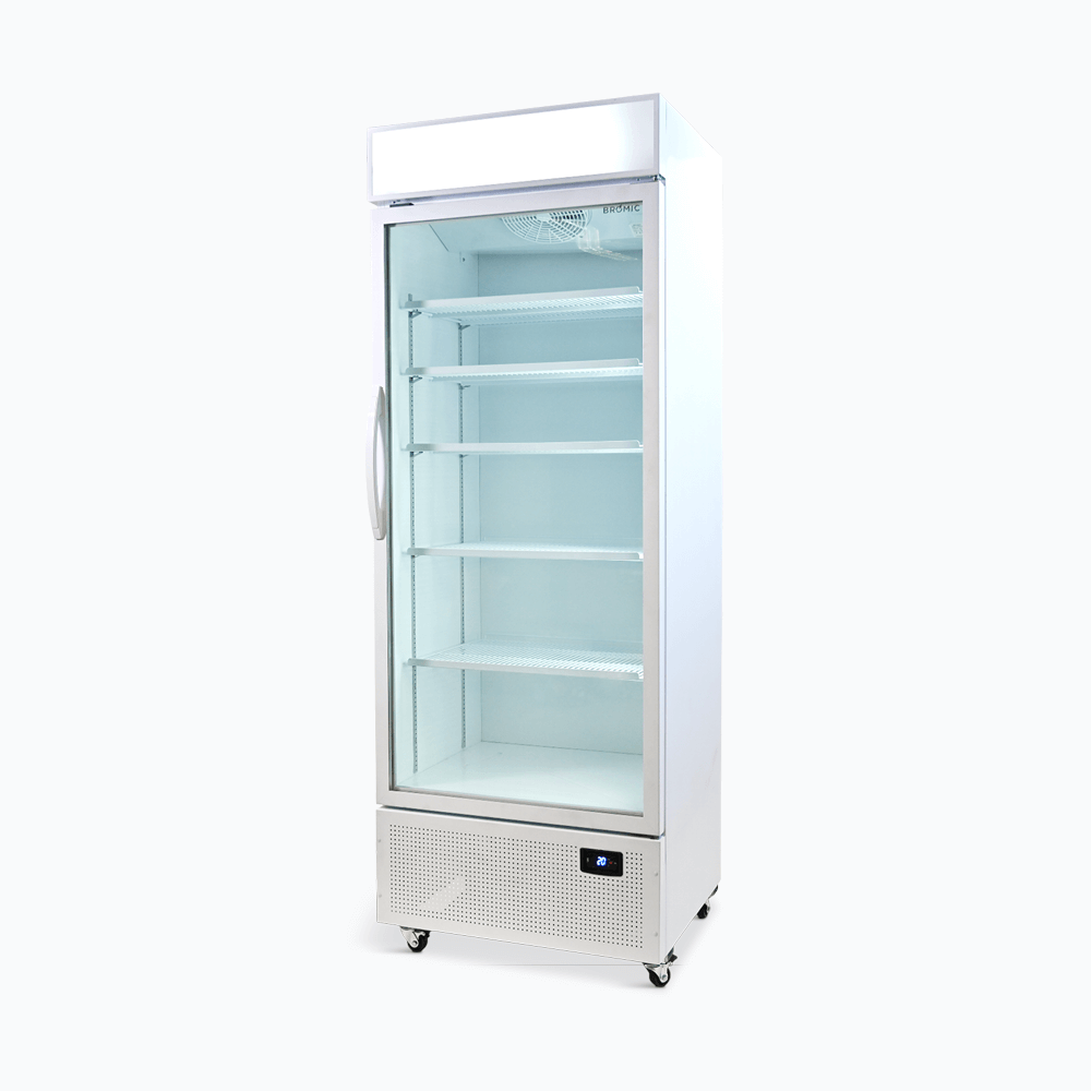 Upright Display Fridge - 659L - 1 Door - Flat Glass - Lighbox