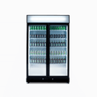 Upright Display Fridge - 885L - 2 Doors - Flat Glass - Black