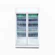 Upright Display Fridge - 885L - 2 Doors - Flat Glass - White