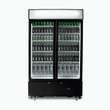 Upright Display Fridge - 960L - 2  Doors - Flat Glass - Cassette - Black