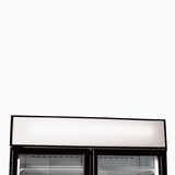 Upright Display Fridge - 960L - 2  Doors - Flat Glass - Cassette - Black