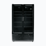 Upright Display Fridge - 1126L - 2 Door - Flat Glass - Black