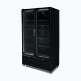 Upright Display Fridge - 1126L - 2 Door - Flat Glass - Black