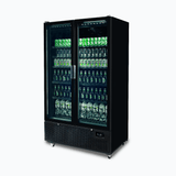 Upright Display Fridge - 1126L - 2 Door - Flat Glass - Black