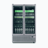 Upright Display Fridge - 1126L - 2 Door - Flat Glass - Silver