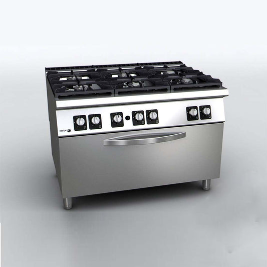 Fagor Kore 900 Series Gas 6 Burner with Gas Oven - C-G961OPH