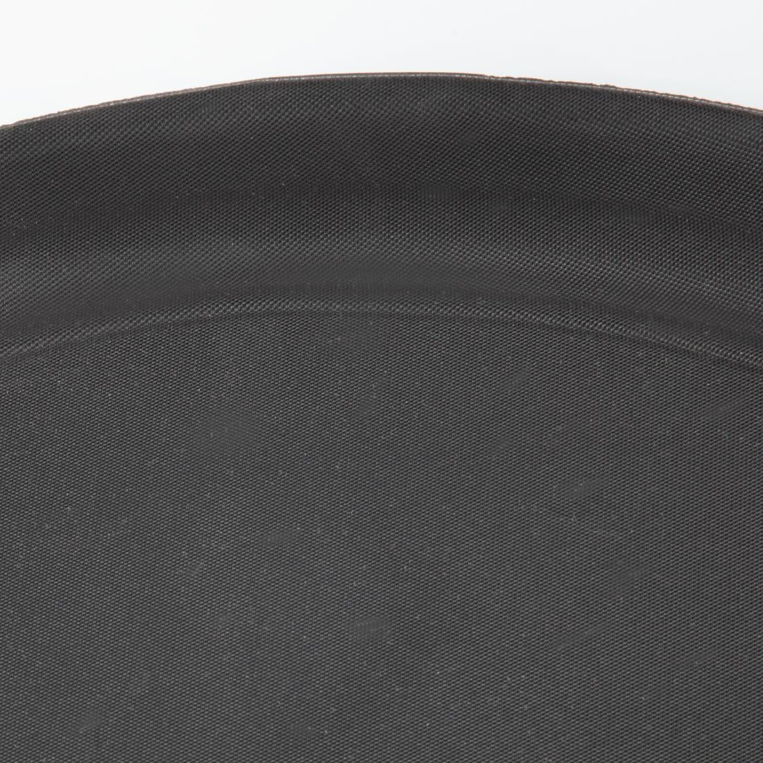 EDLP - Olympia Kristallon Anti-Slip Plastic Oval Tray Black - 686x560mm 27x22"