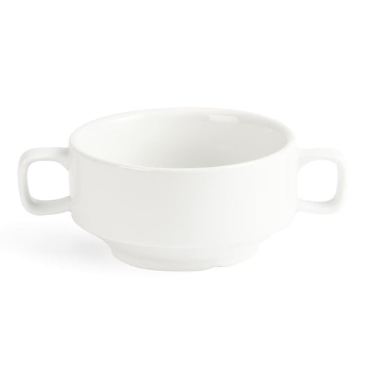 Olympia Whiteware Soup Bowl with Handles - 10.5cm 4" 14oz (Box 6)