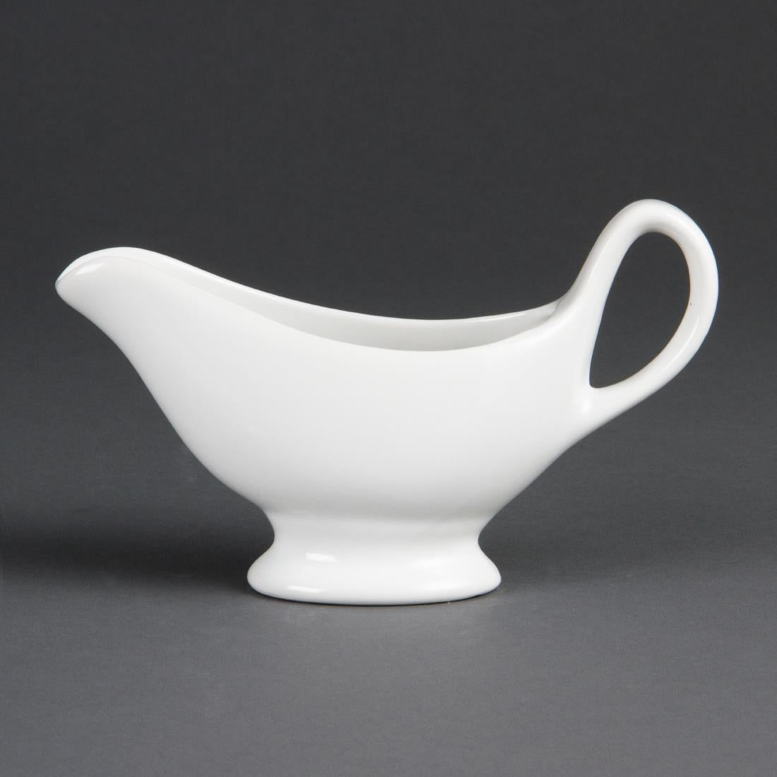 Olympia Whiteware Gravy Boat - 215ml 7.5oz (Box 6)