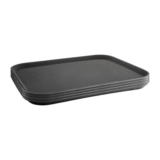 EDLP Olympia Kristallon Rectangular Tray Black Anti-Slip Plastic 356x458mm14x18"