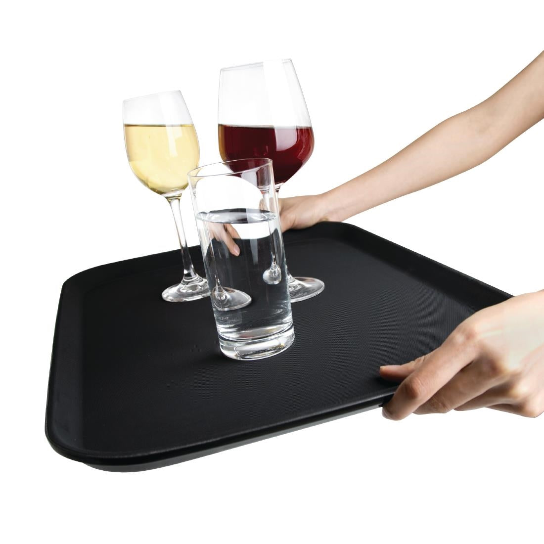 EDLP Olympia Kristallon Rectangular Tray Black Anti-Slip Plastic 380x510mm15x20"