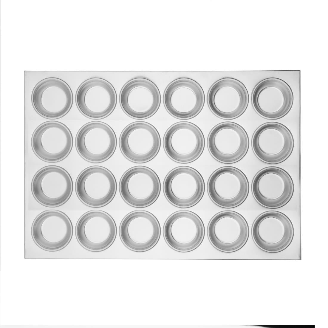 Vogue Aluminium Muffin Tray 24 Hole - 360x520x35mm 14x20 1/2x 1 1/4"