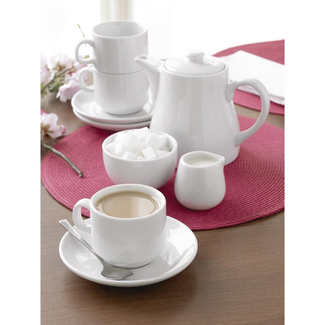 Olympia Whiteware Cappuccino Saucer - 7oz (Box 12)