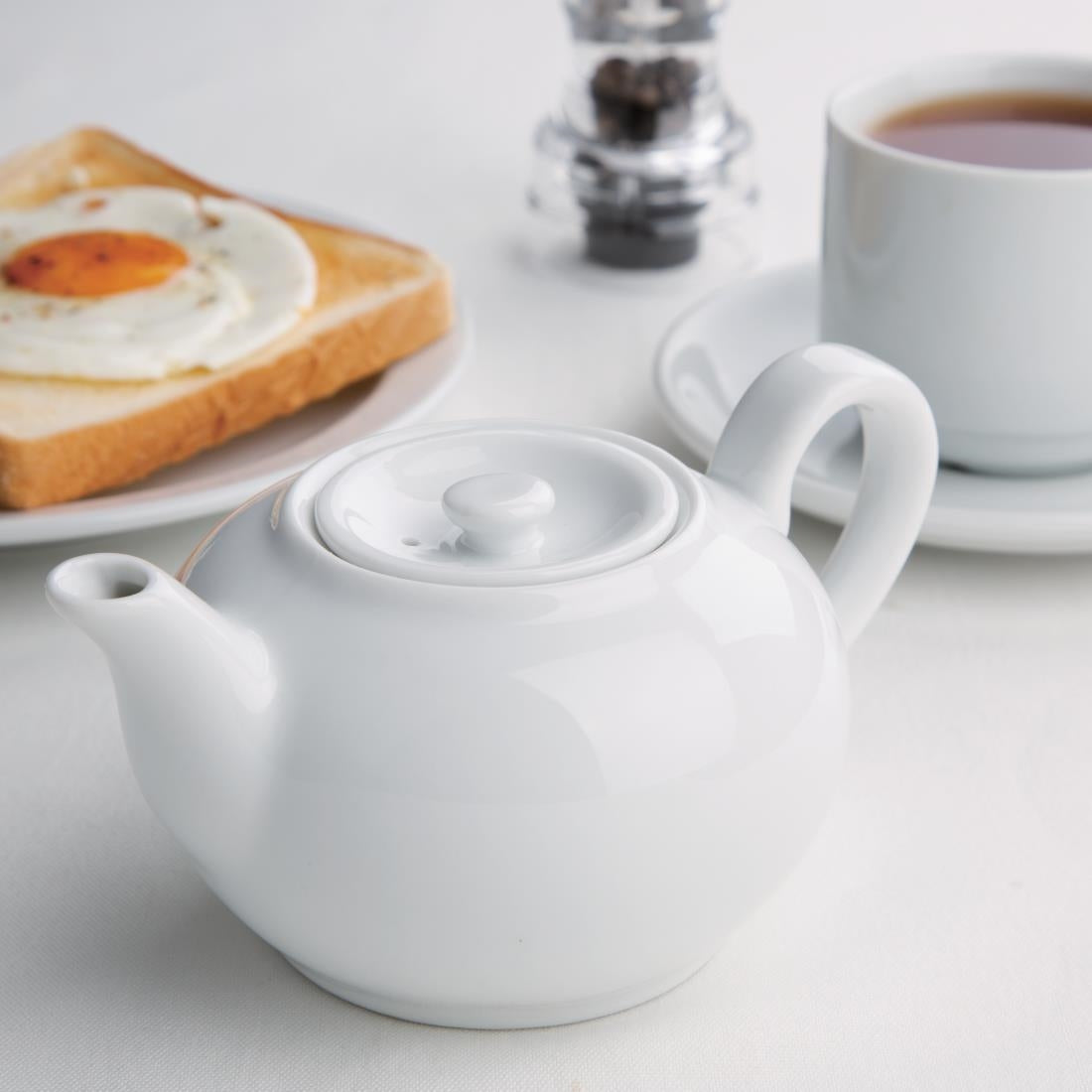 Olympia Whiteware Teapot - 2cup 15oz (Box 4)