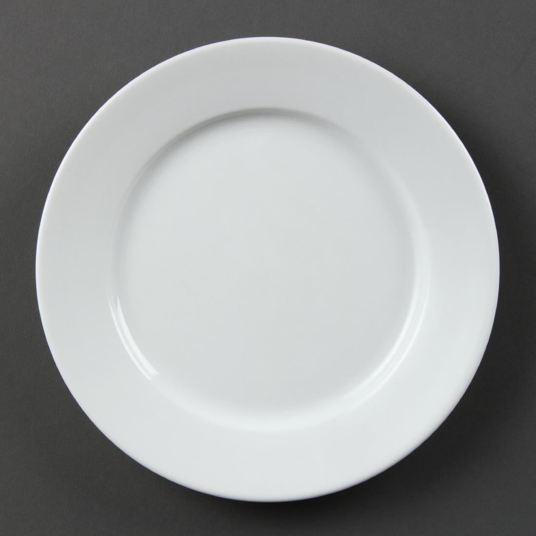 Olympia Whiteware Wide Rimmed Plate - 20cm 8" (Box 12)