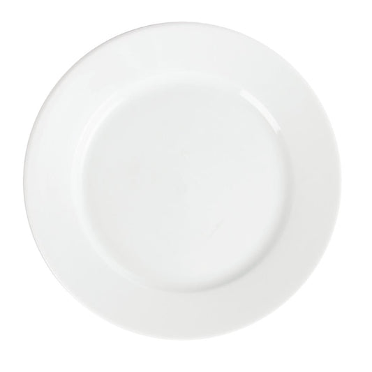 Olympia Whiteware Wide Rimmed Plate - 20cm 8" (Box 12)