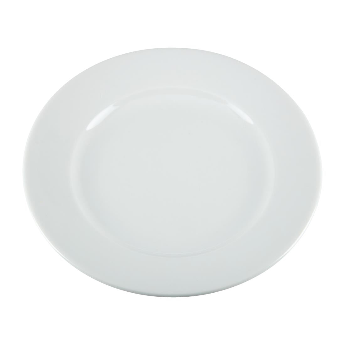 Olympia Whiteware Wide Rimmed Plate - 20cm 8" (Box 12)