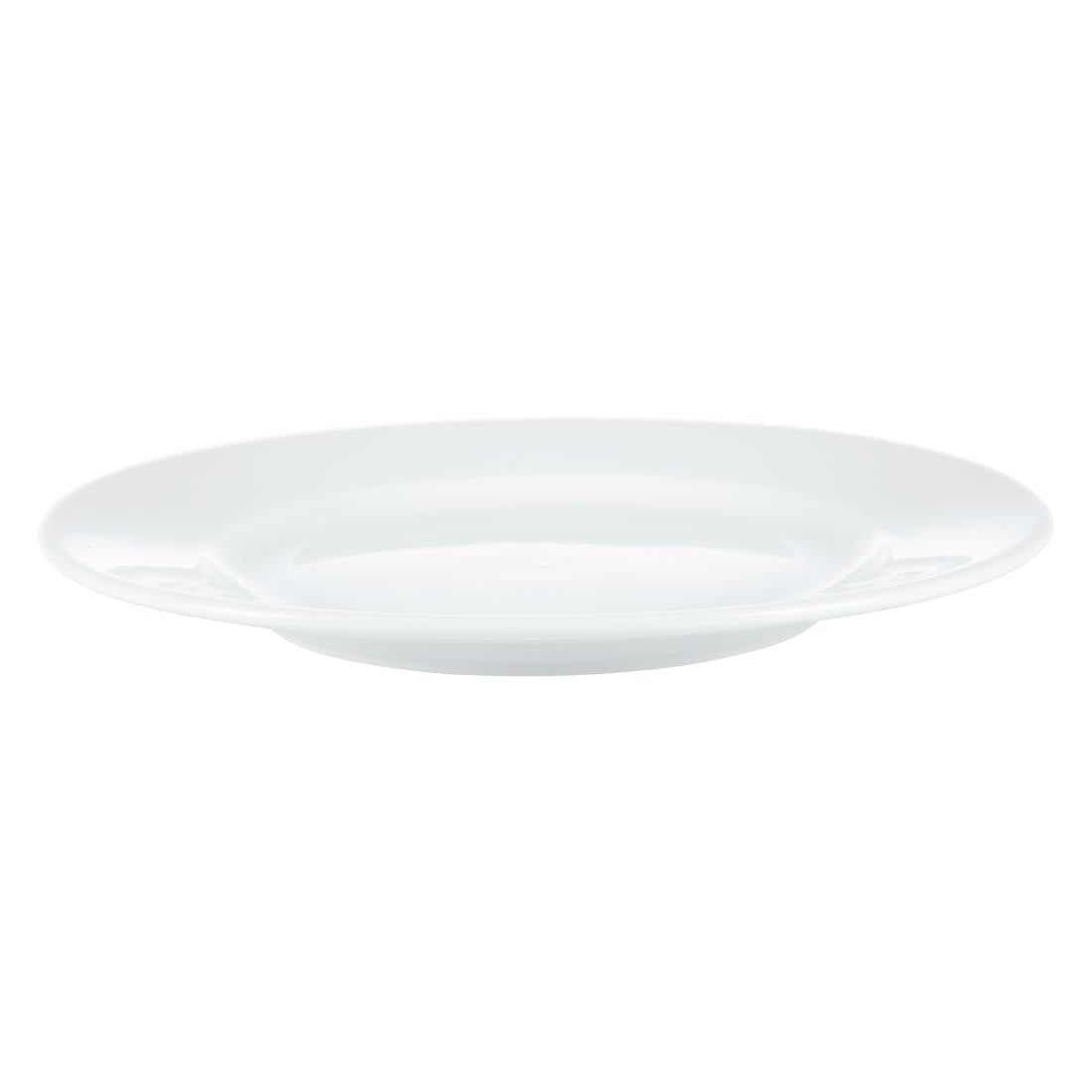 Olympia Whiteware Wide Rimmed Plate - 20cm 8" (Box 12)