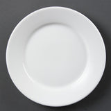 Olympia Whiteware Wide Rimmed Plate - 23cm 9" (Box 12)