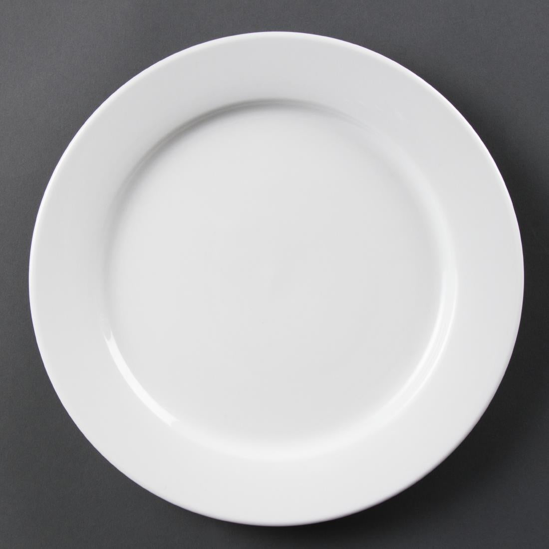 Olympia Whiteware Wide Rimmed Plate - 28cm 11" (Box 6)