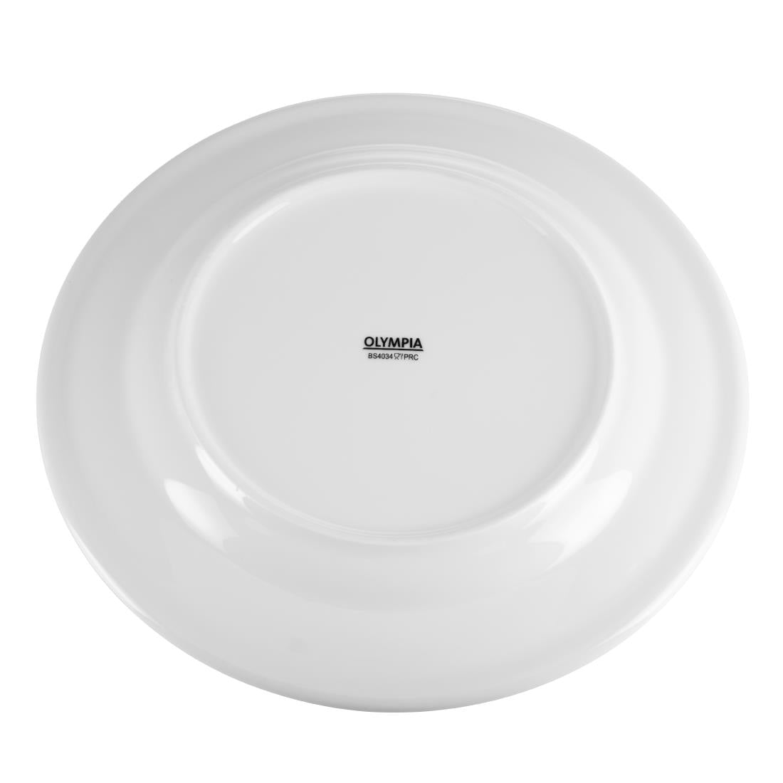 Olympia Whiteware Wide Rimmed Plate - 28cm 11" (Box 6)