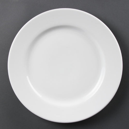 Olympia Whiteware Wide Rimmed Plate - 31cm 12" (Box 6)