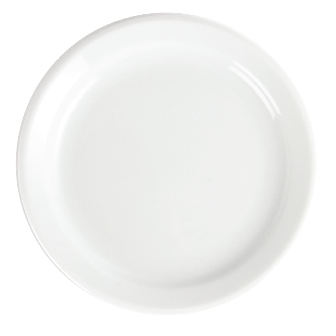 Olympia Whiteware Narrow Rimmed Plate - 18cm 7" (Box 12)