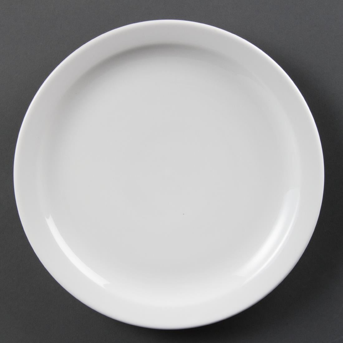 Olympia Whiteware Narrow Rimmed Plate - 25cm 10" (Box 12)