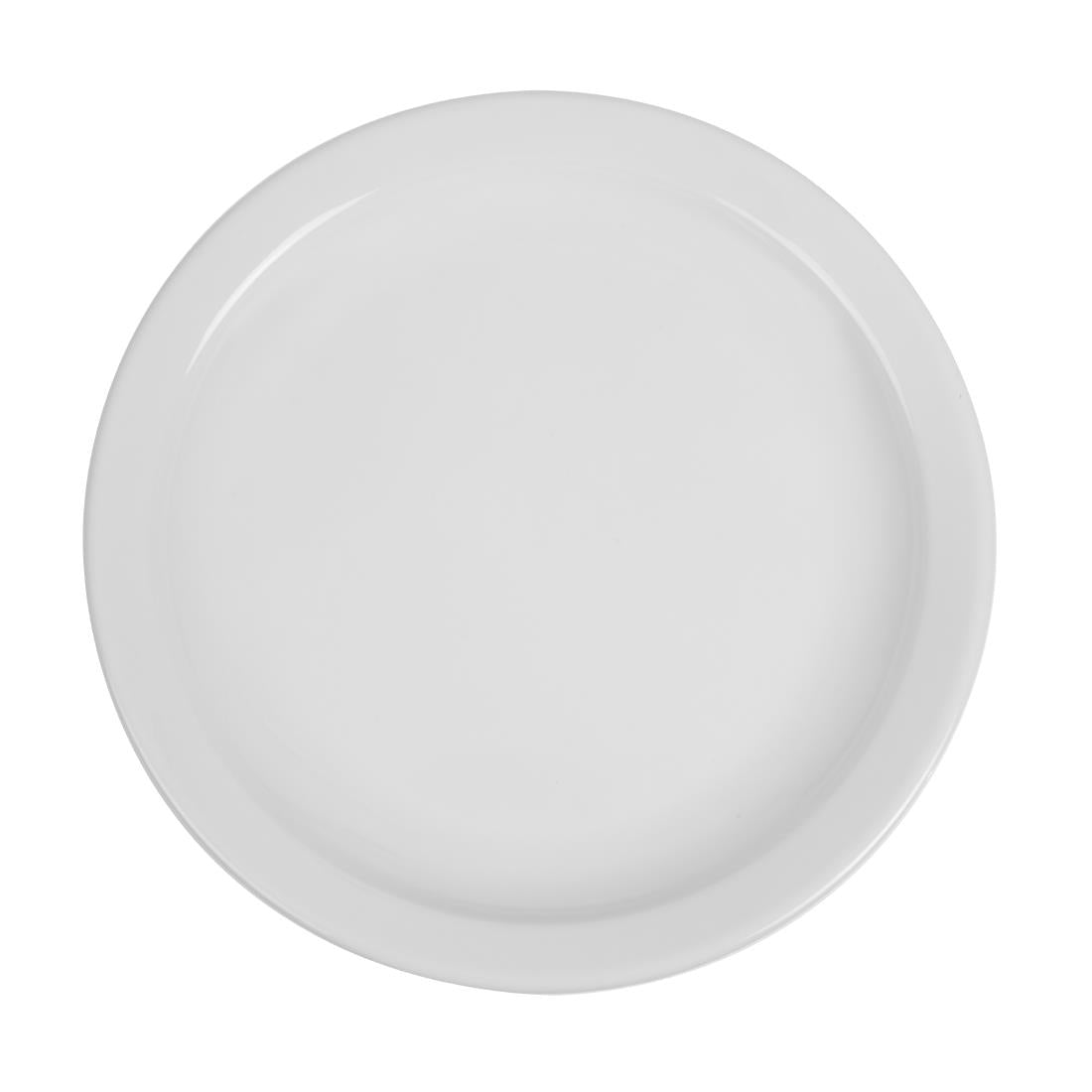 Olympia Whiteware Narrow Rimmed Plate - 25cm 10" (Box 12)