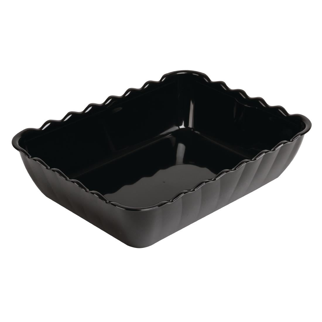 Olympia Kristallon Large Salad Crock Black SAN - 4.25Ltr 335x255x85mm