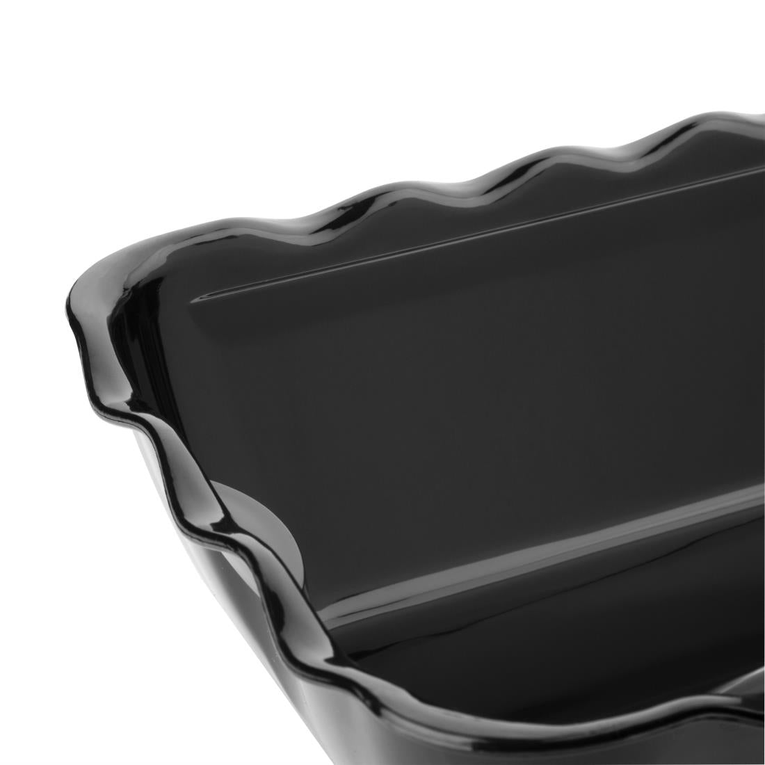 Olympia Kristallon Medium Salad Crock Black SAN - 2Ltr 260x175x85mm