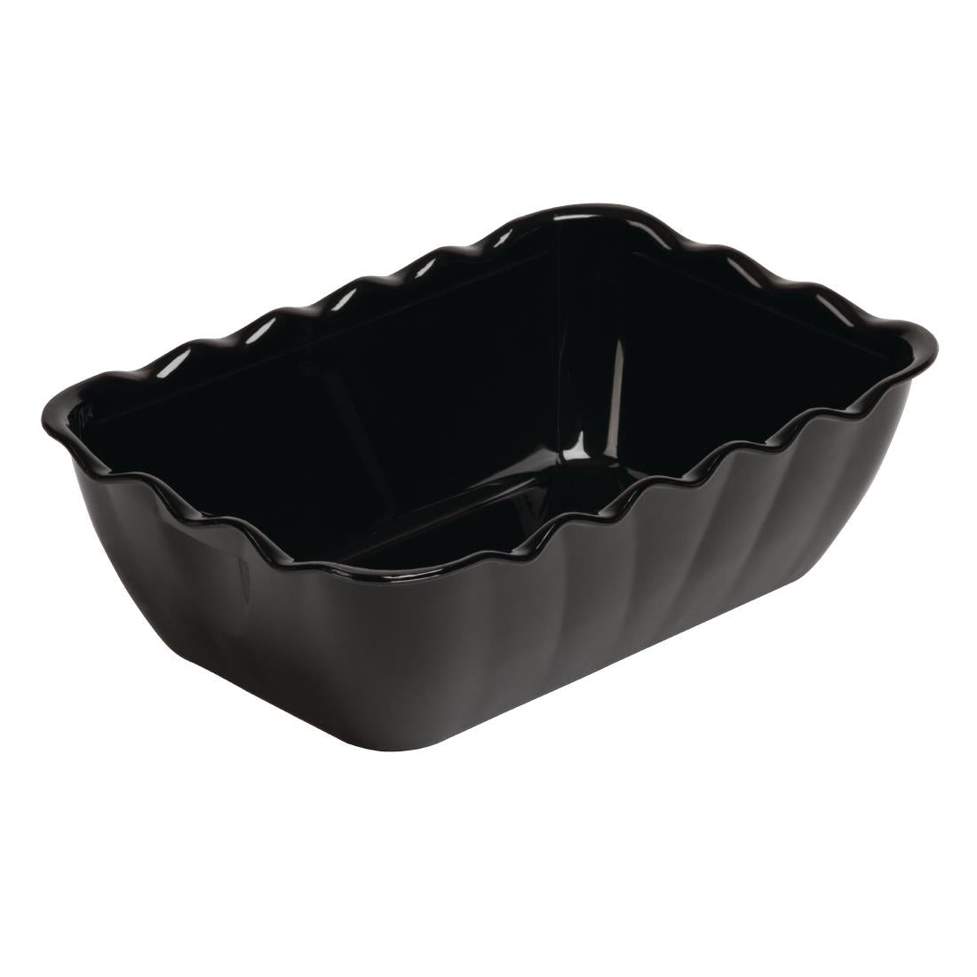 Olympia Kristallon Medium Salad Crock Black SAN - 2Ltr 260x175x85mm