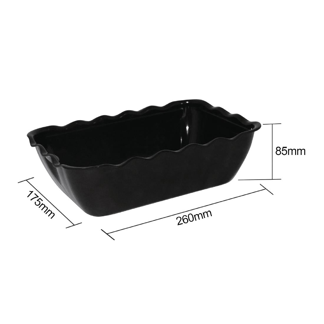 Olympia Kristallon Medium Salad Crock Black SAN - 2Ltr 260x175x85mm