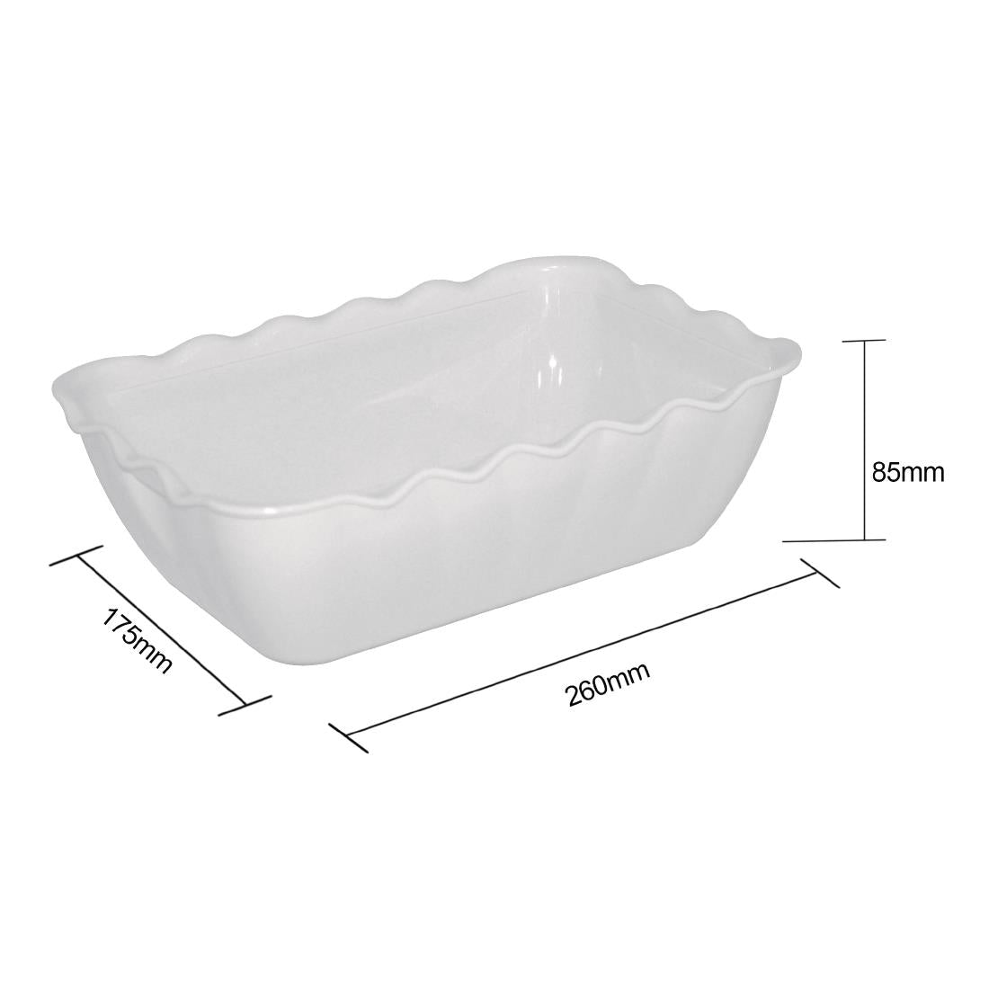 Olympia Kristallon Medium Salad Crock White SAN - 2Ltr 260x175x85mm